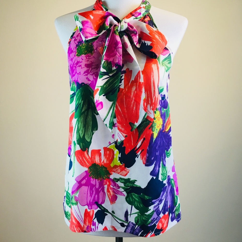 J Crew Sleeveless Multi Colored Blouse Size 00